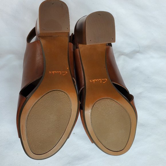 Clarks Tan Leather Open Toe Sandal - New - Picture 4 of 4